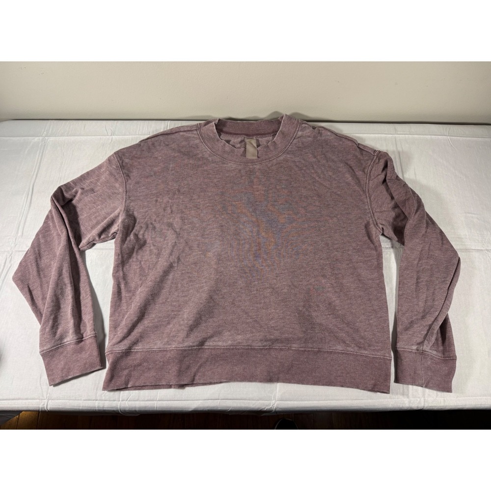Harmony & Balance Crewneck Sweatshirt Mauve Purple Heathered Pullover Size L